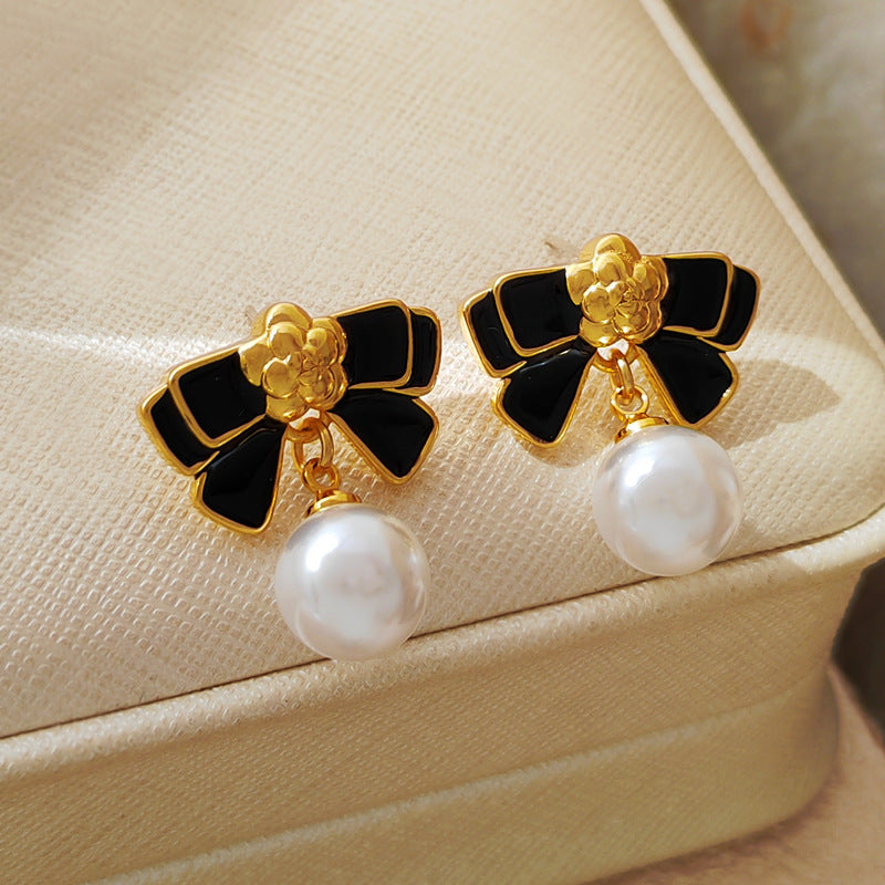 Black Bowknot Luxury Earrings