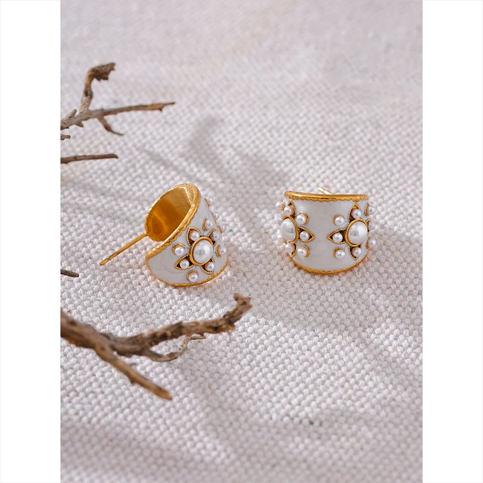 White Enamel Hoops
