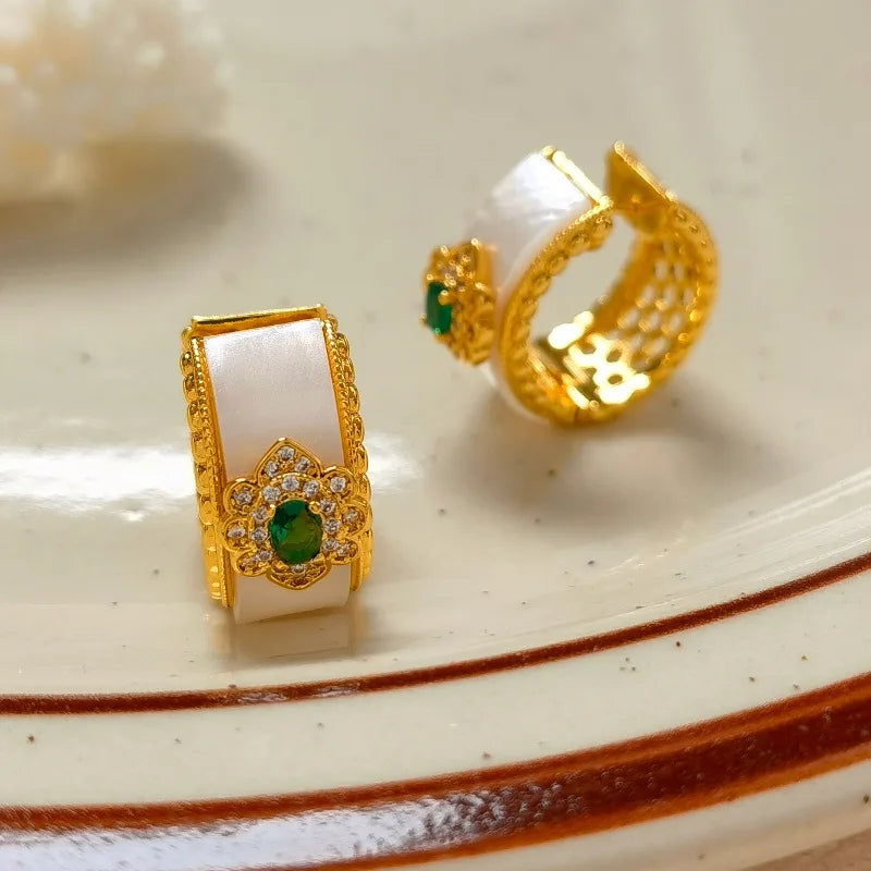 White Buckle Hoops