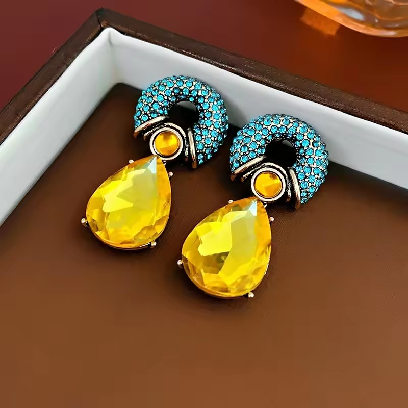 Water Drop Metal Vintage Dangle Earrings