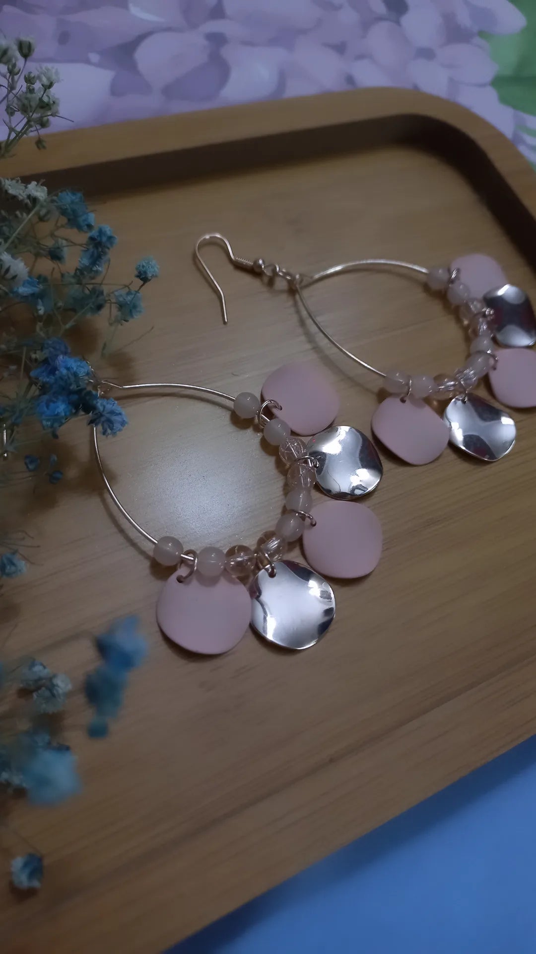 Pink Hoop Earings