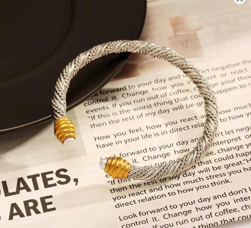 MsKyra Stainless Steel Bracelet Plated 18k Gold Color