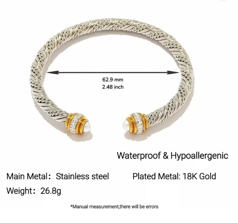 MsKyra Stainless Steel Bracelet Plated 18k Gold Color