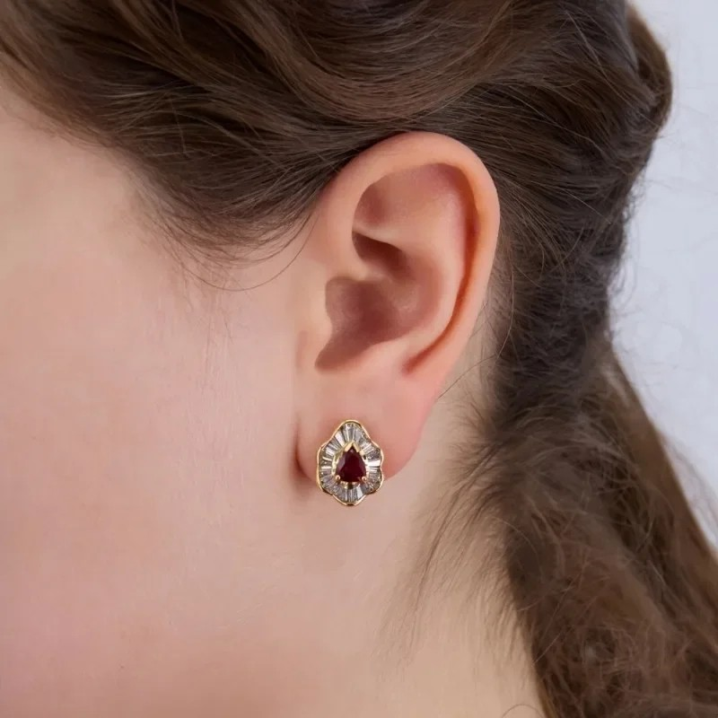 Vintage Synthetic Gemstone Earrings for Women