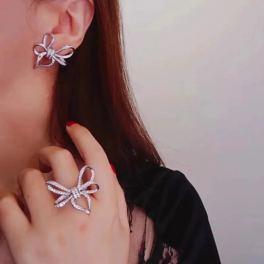 Bow Shaped Stud Earrings for Women