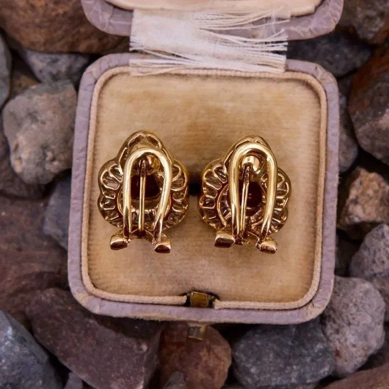 Vintage Synthetic Gemstone Earrings for Women