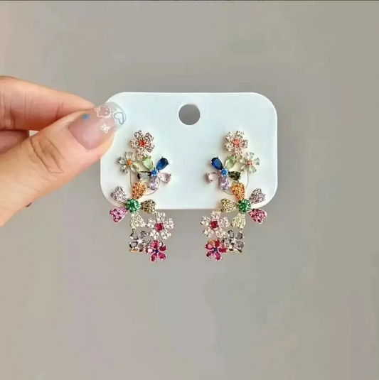 Waterdrop Flower Leaf Heart Stud Earrings