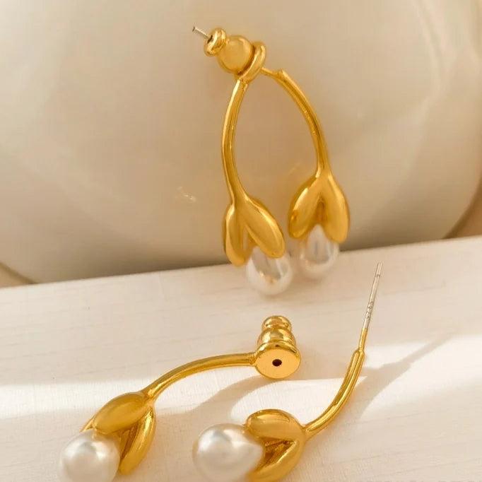 Pearl Flower Earings