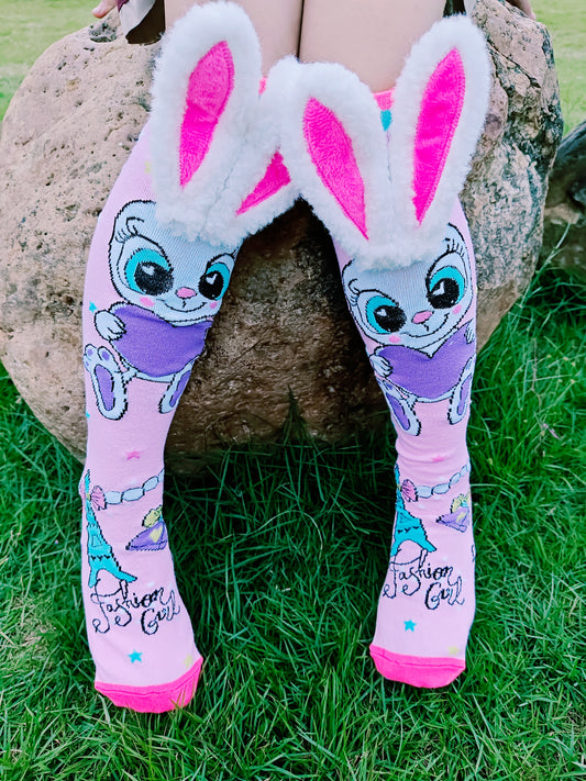 Knee Length Disney Cartoon Style Socks For Girls