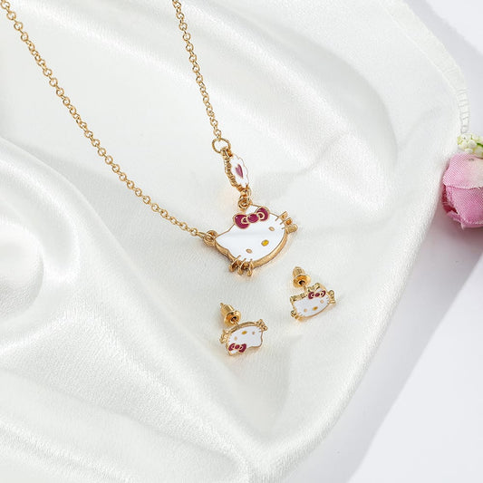 Necklace & Hello Kitty Earings